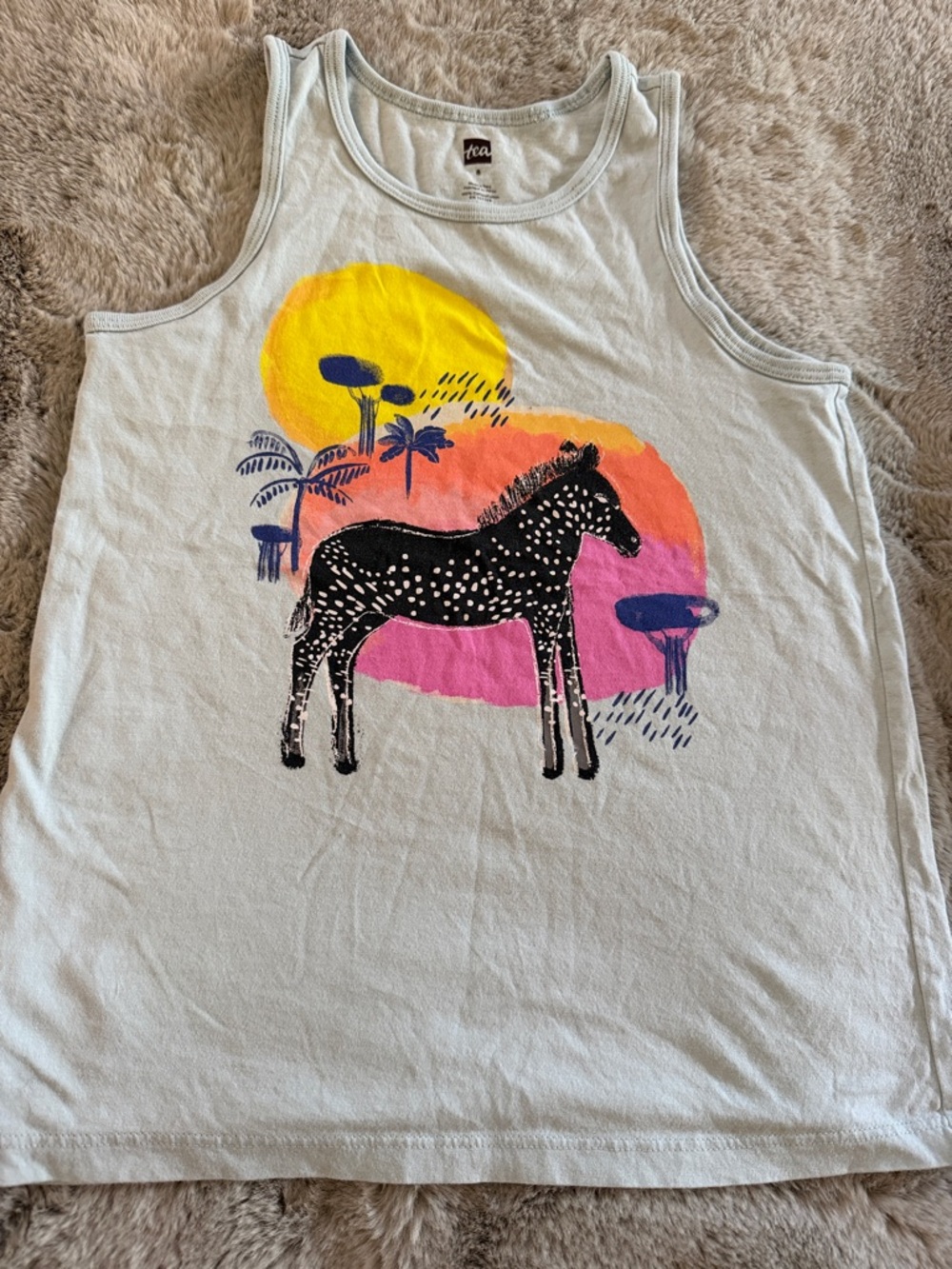 Tea Collection Tank with Colorful Zebra Print